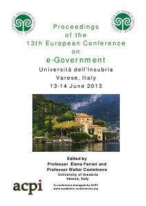 13th European Conference on eGovernment – ECEG 2013 1