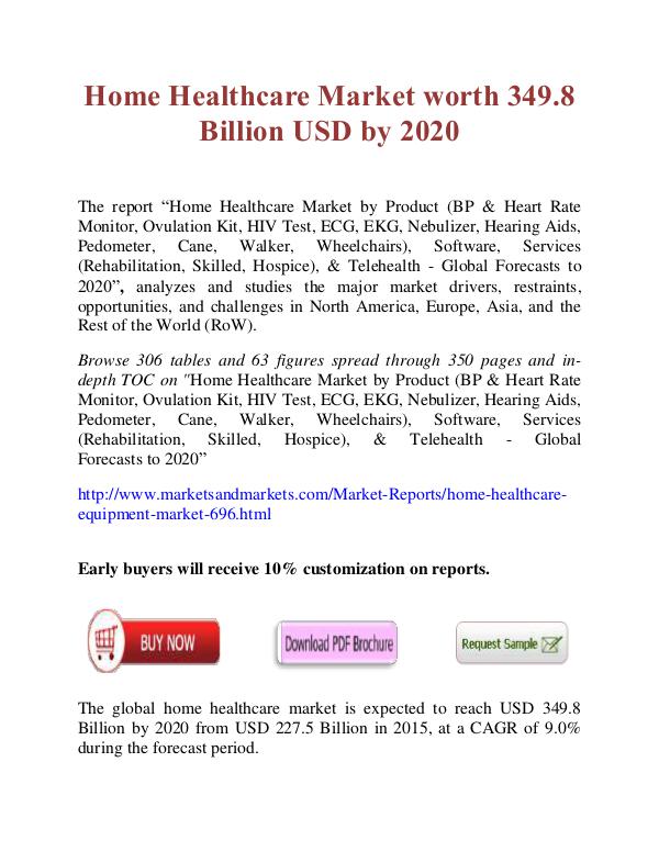Home Healthcare Market worth 349.8 Billion USD by 2020 Home Healthcare Market worth 349.8 Billion USD by