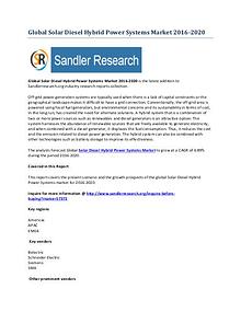 Solar Diesel Hybrid Power Systems Market 2016-2020 Global Research Re