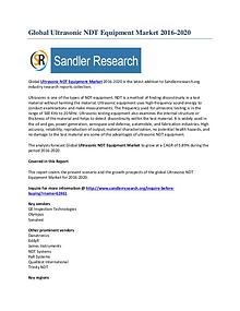 Ultrasonic NDT Equipment Market Key Vendors Research Report to 2020