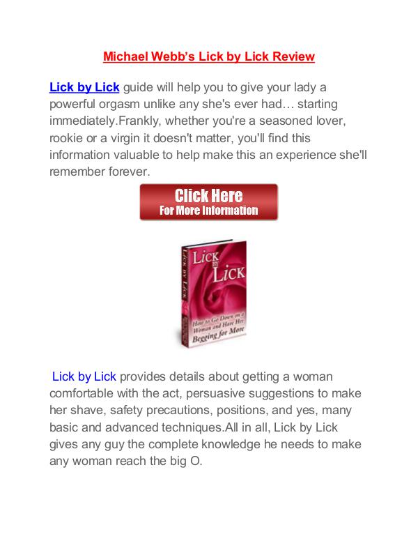Lick by Lick PDF Ebook Book Review - Free Download