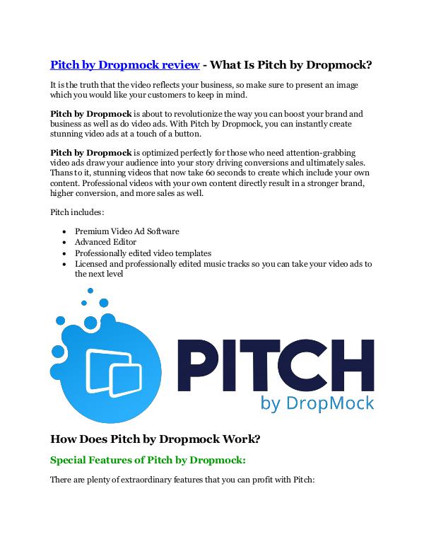 Marketing Pitch By Dropmock Review – (Truth) of Pitch By Dro