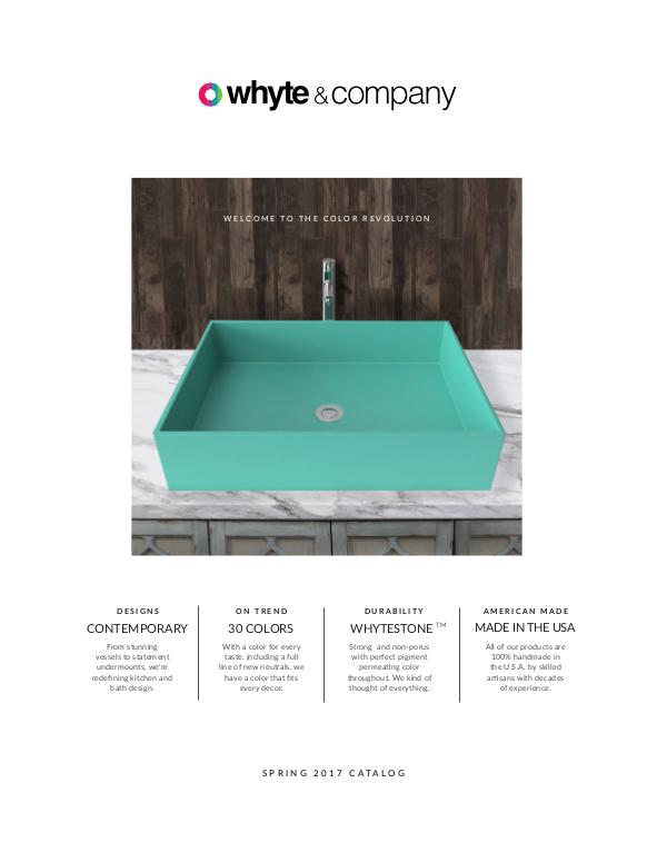 Whyte & Company | Contemporary Stone Composite Sinks | Spring 2017 Catalog