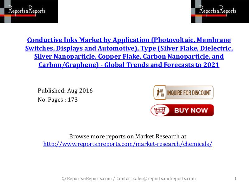 Conductive Inks Market is Growing 3.5% CAGR During Forecast Period Aug 2016