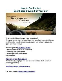 Buying Tips: Get Perfect Dashboard Covers For Your Car!