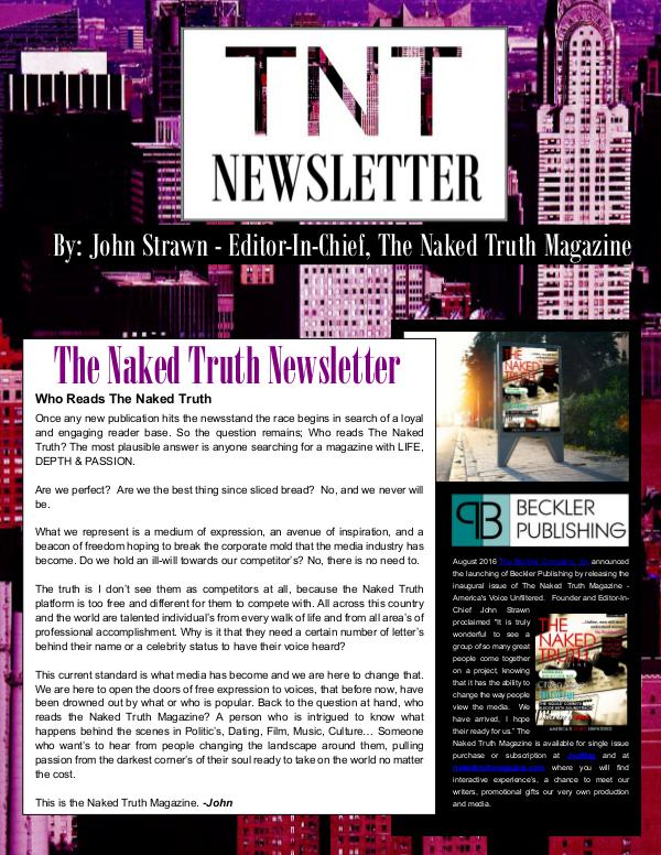 The Naked Truth Newsletter October 24th, 2016