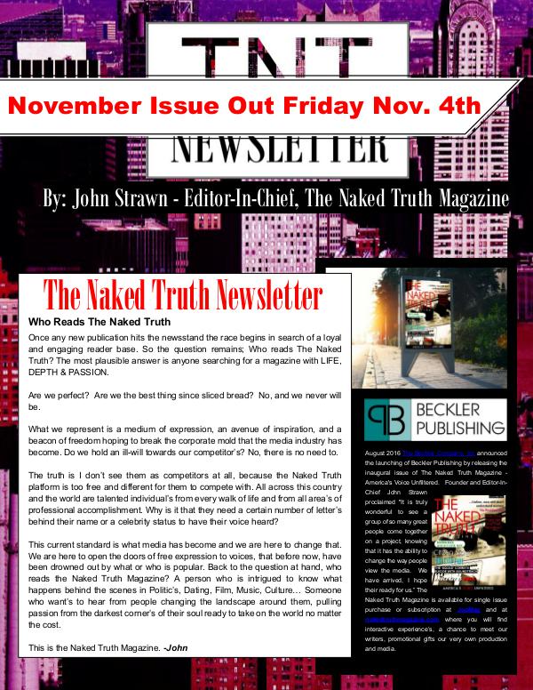 The Naked Truth Newsletter October 31st, 2016