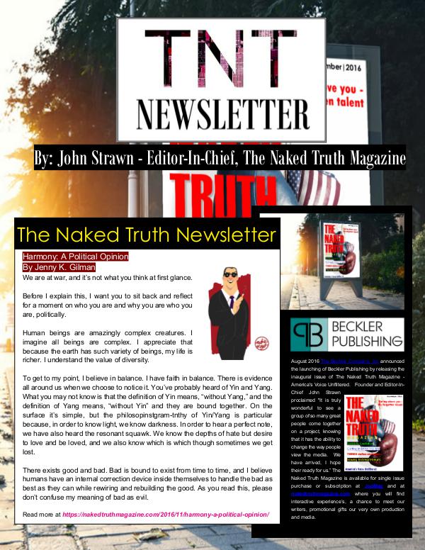 The Naked Truth Newsletter November 16th, 2016