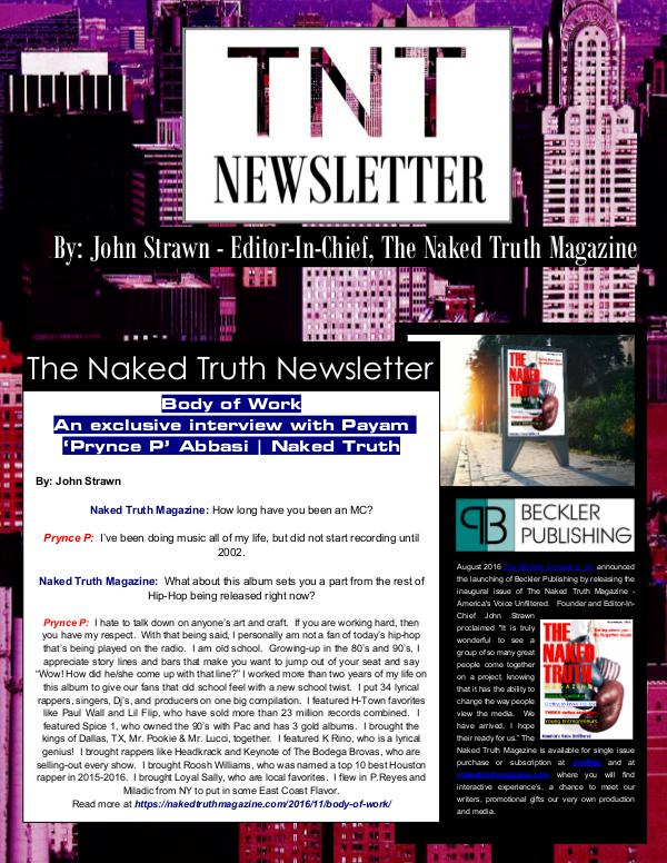The Naked Truth Newsletter November 22nd, 2016