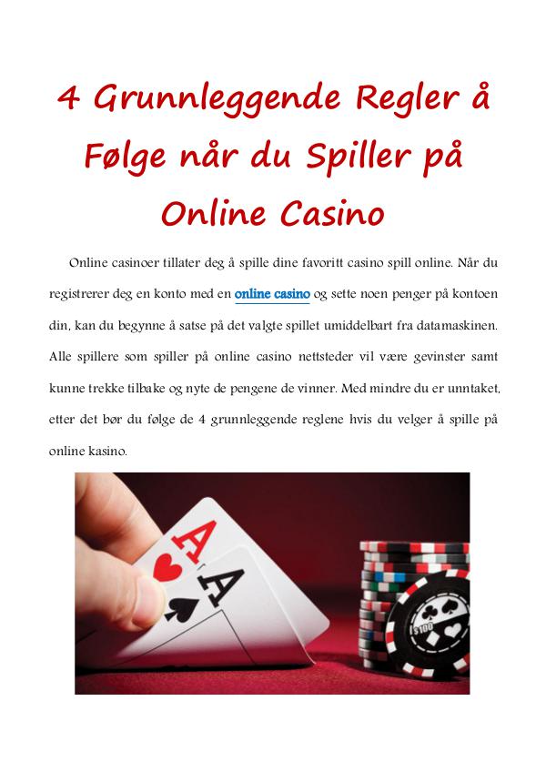 4 Grunnleggende Regler å Følge når du Spiller på Online Casino 4 Grunnleggende Regler å Følge når du Spiller på O