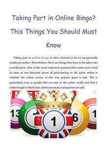 Taking Part in Online Bingo? This Things You Should Must Know
