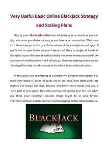 Very Useful Basic Online Blackjack Strategy and Staking Plans