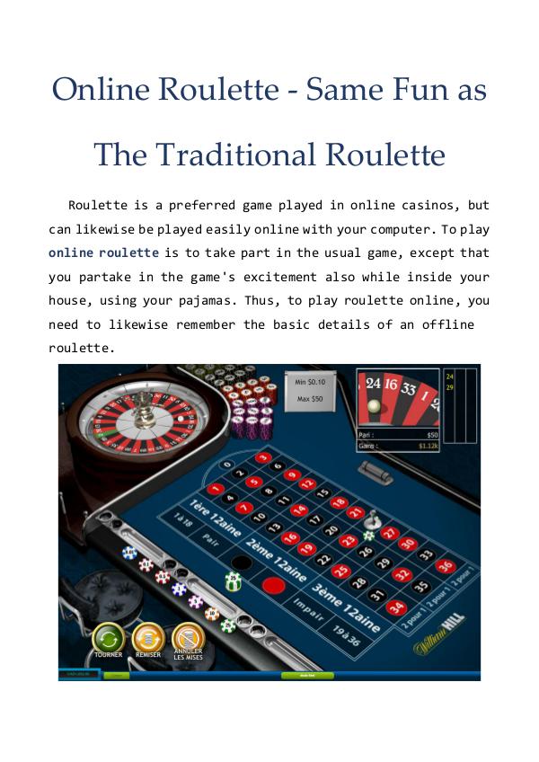 Online Roulette - Same Fun as The Traditional Roulette Online Roulette - Same Fun as The Traditional Roul