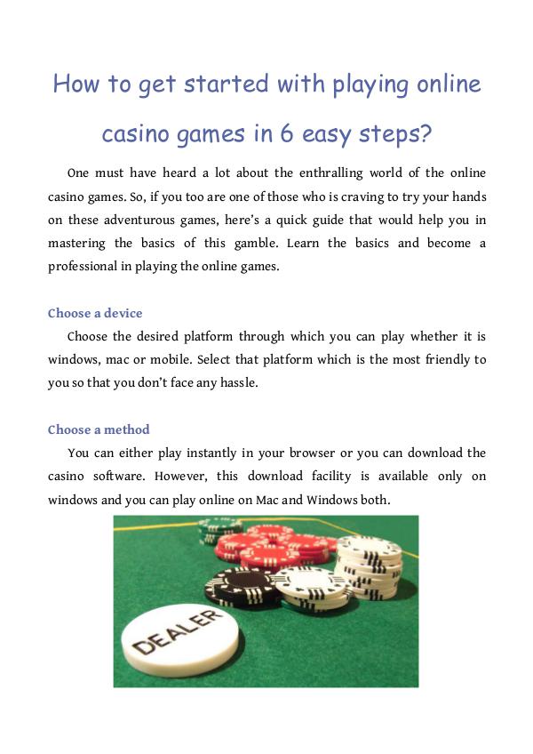 How to get started with playing online casino games in 6 easy steps How to get started with playing online casino game