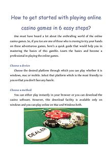 How to get started with playing online casino games in 6 easy steps