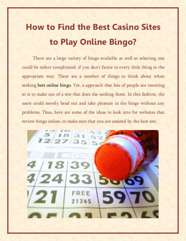 How to Find the Best Casino Sites to Play Online Bingo? How to Find the Best Casino Sites to Play Online B