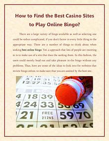 How to Find the Best Casino Sites to Play Online Bingo?
