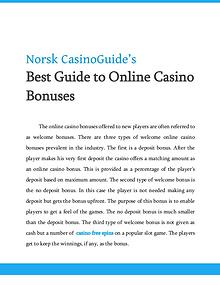 Best Guide to Online Casino Bonuses