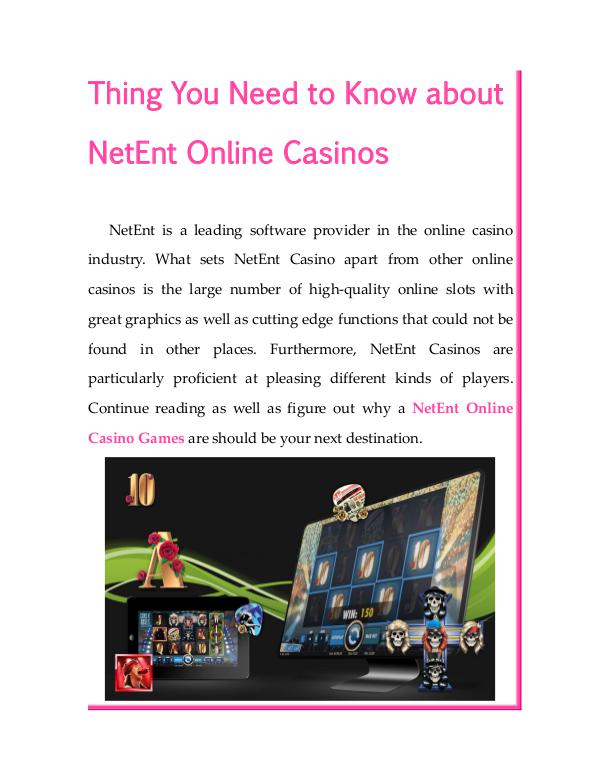 Thing You Need to Know about NetEnt Online Casinos Thing You Need to Know about NetEnt Online Casinos