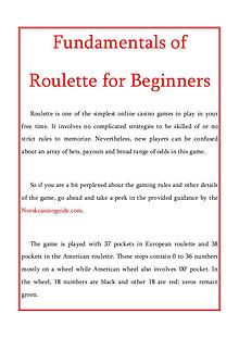 Fundamentals of Roulette for Beginners