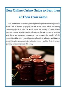 Best Online Casino Guide to Beat then at Their Own Game