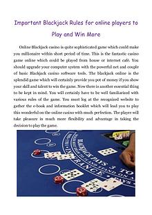 Important Blackjack Rules for online players to Play and Win More