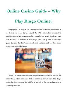 Online Casino Guide - Why Play Bingo Online?