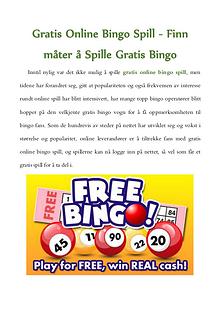 Gratis Online Bingo Spill - Finn måter å Spille Gratis Bingo