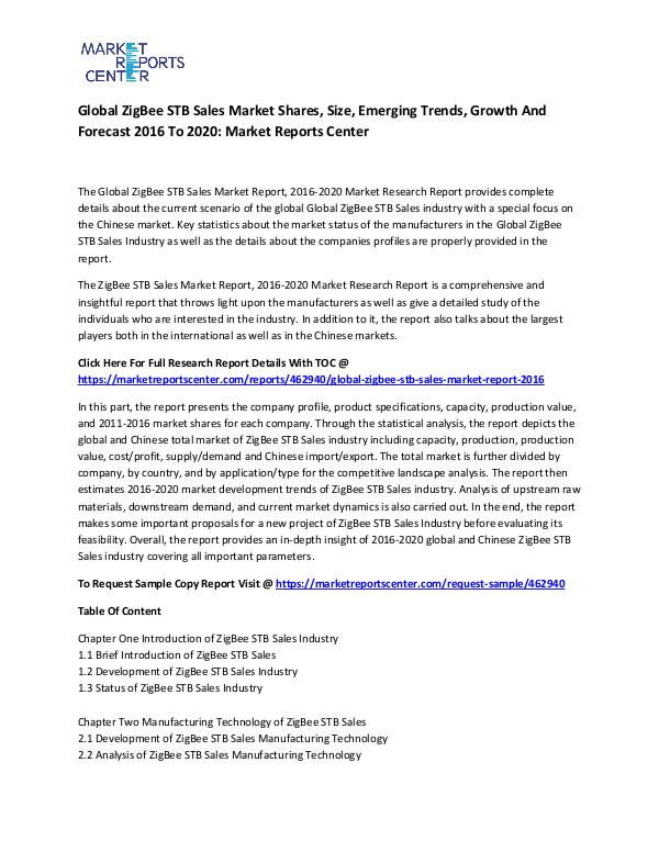 Emerging Research Reports Global ZigBee STB Sales Market