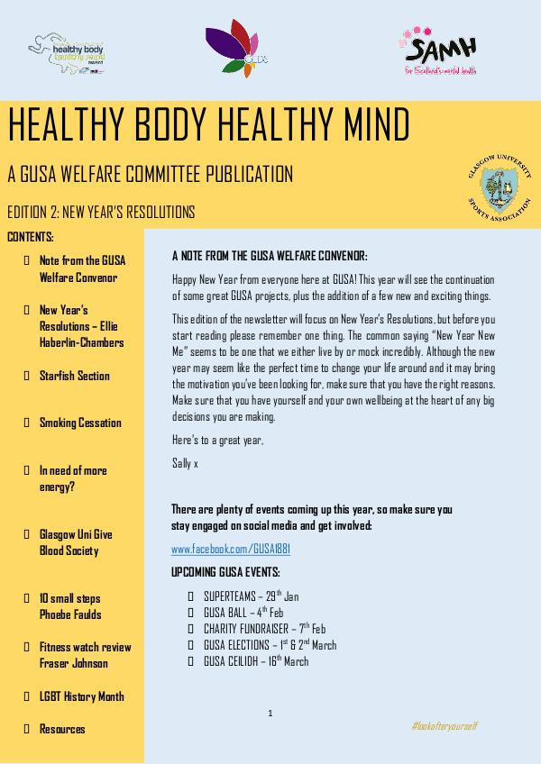 Healthy Body Healthy Mind Newsletter