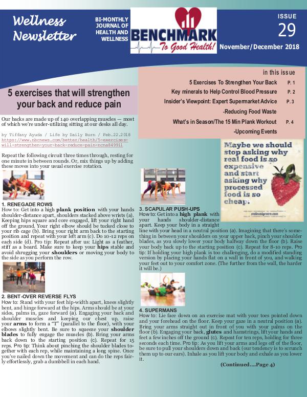 Wellness Newsletter BMK Wellness Newsletter Nov - Dec 2018