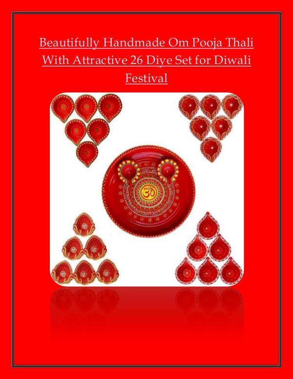 Beautifully Handmade Om Pooja Thali With Attractive 26 Diye Set for D Beautifully Handmade Om Pooja Thali With Attractiv