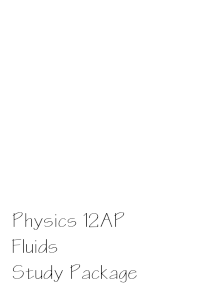 AP Physics Study Packages AP Physics Fluids