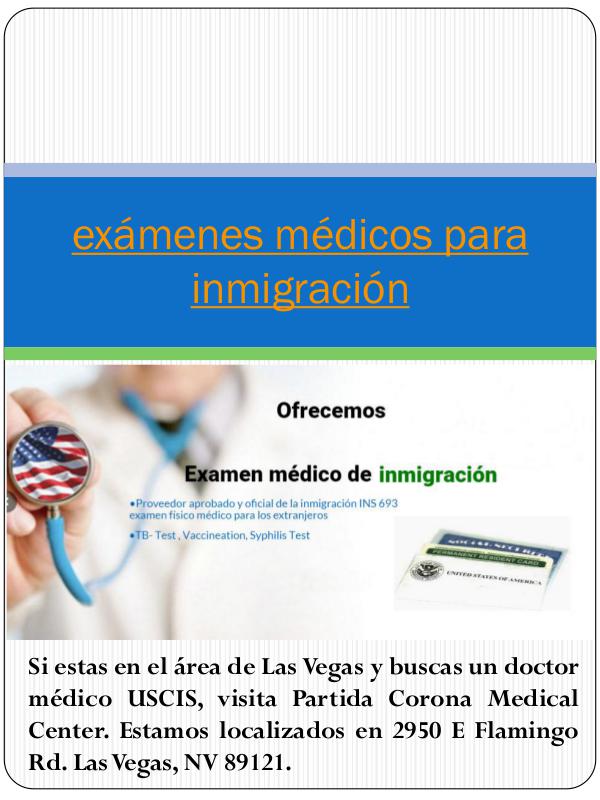 localizados de médicos autorizados de USCIS exámenes médicos para inmigración