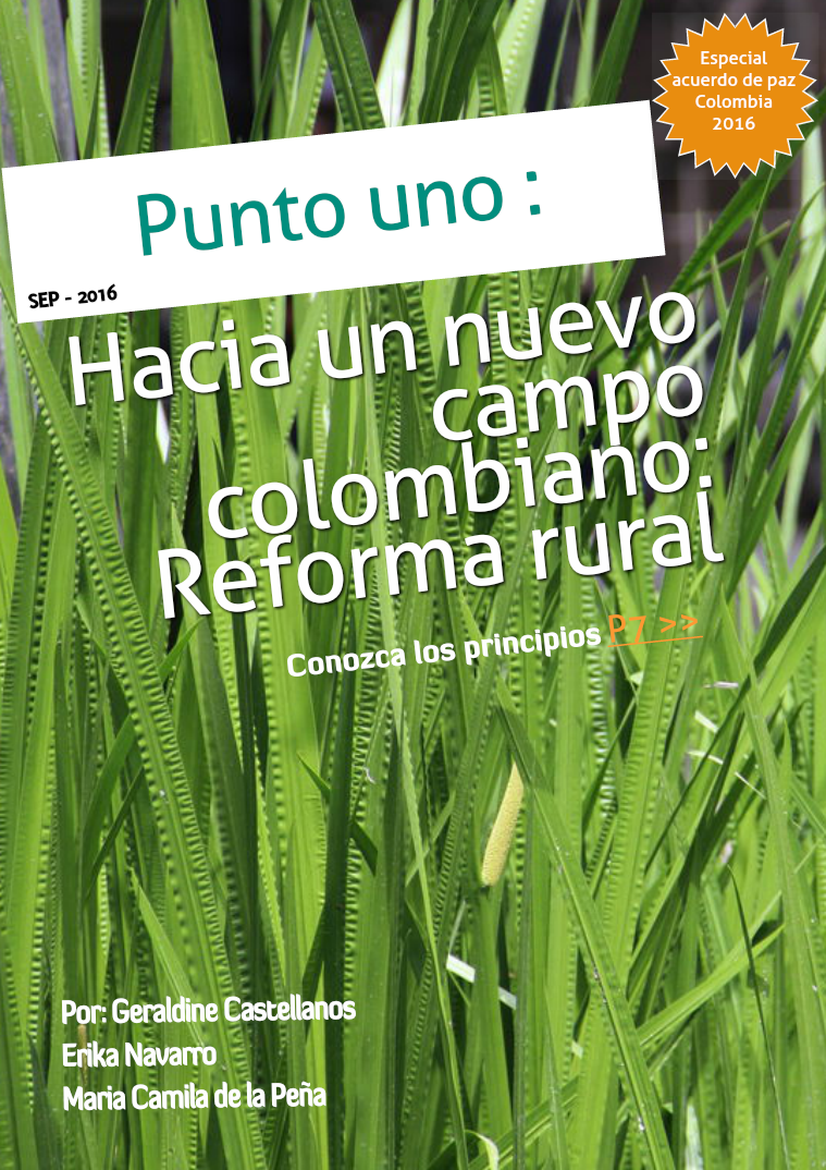 Reforma rural Acuerdo de paz Colombia 2016
