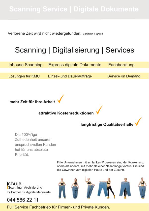 Broschüre Dokument Scanning Service Zuerich