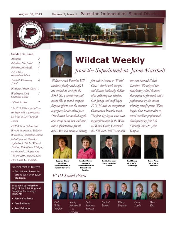 Wildcat Weekly Wildcat Weekly:Volume 02 Issues 01-37 (2013-2014)