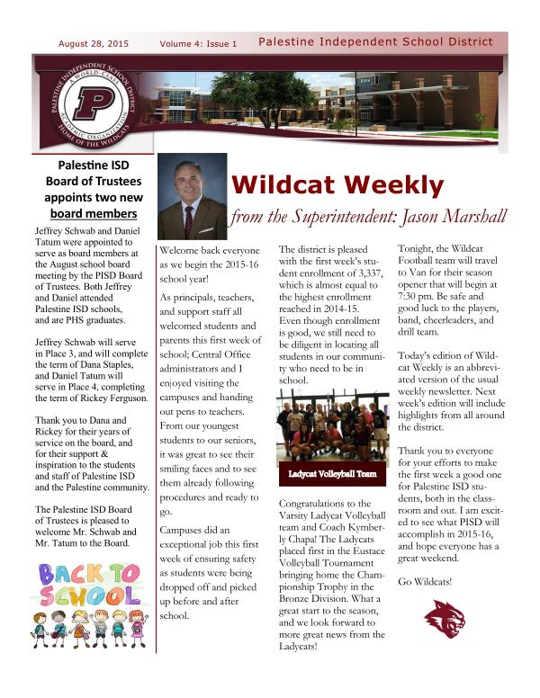 Wildcat Weekly Wildcat Weekly: Volume 04 Issues 01-32 (2015-2016)