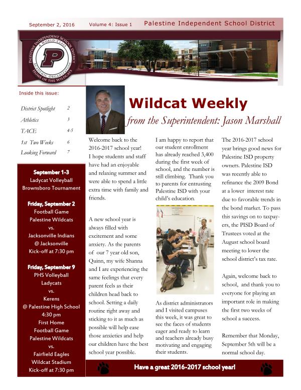 Wildcat Weekly: Volume 05 Issues 01-28 (2016-2017)