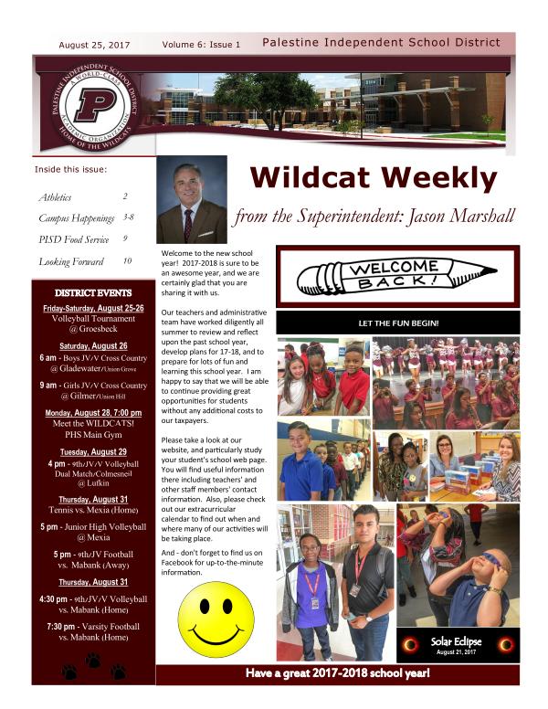 Wildcat Weekly Wildcat Weekly: Volume 06 Issues 01-29 (2017-2018)