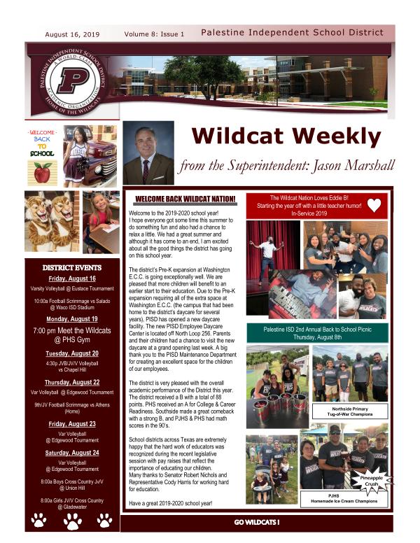 Wildcat Weekly Wildcat Weekly: Volume 08 Issues 01-24 (2019-2020)