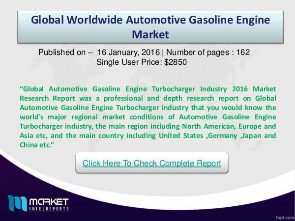 Automotive Gasoline Engine Market Analysis Trend of Automotive Gasoline Engine Market Technol