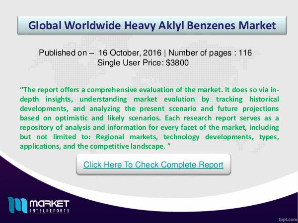 Heavy Aklyl Benzenes Market Overview Global Heavy Aklyl Benzenes Market 2016 Research R