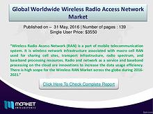 Wireless RAN Market: Germany is the major country for cloud radio acc