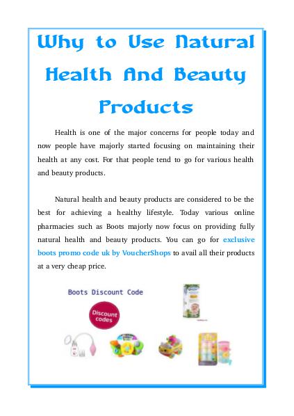 Why to Use Natural Health And Beauty Products? Why to Use Natural Health And Beauty Products?