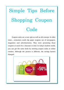 Simple tips before shopping coupon code