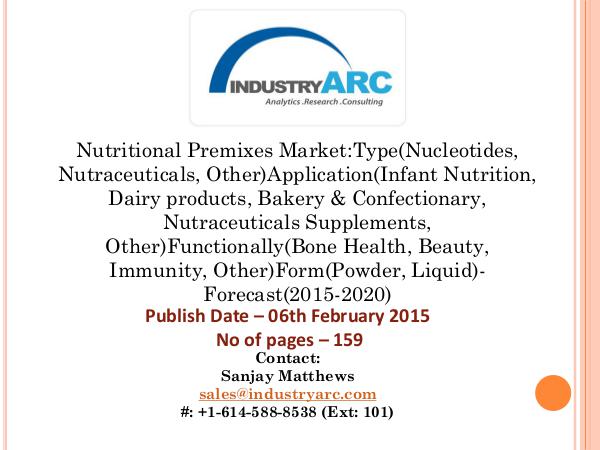 Nutritional Premixes Market Nutritional Premixes Market