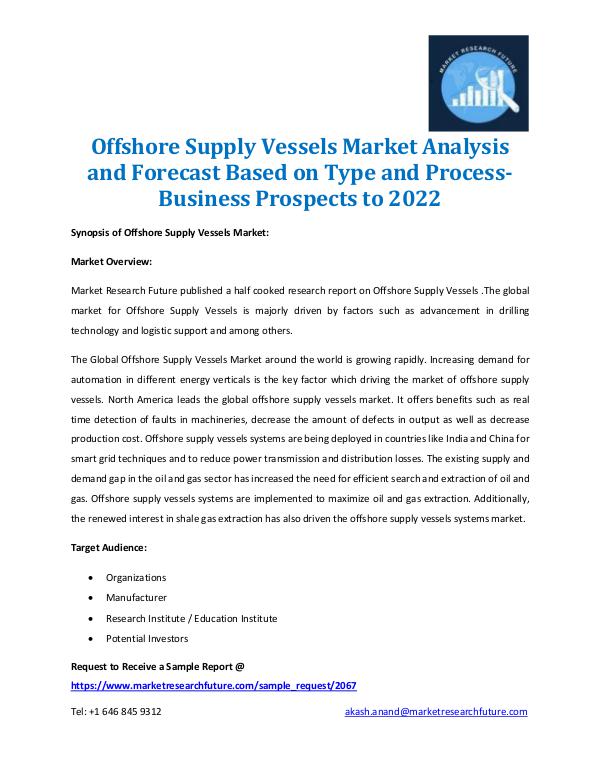 Market Research Future - Premium Research Reports Offshore Supply Vessels Market 2016-2022