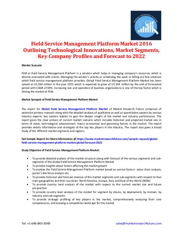 Field Service Management Platform Market Field Service Management Platform Market-2022