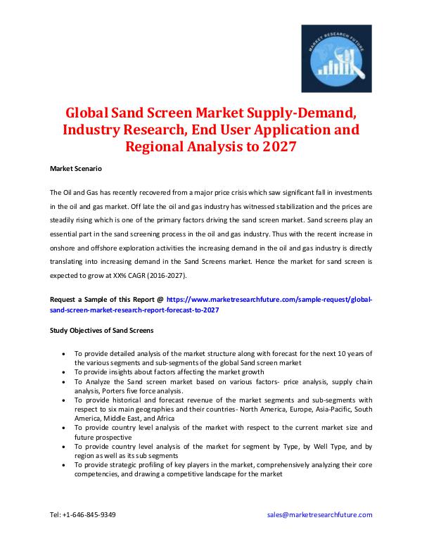 Sand Screen Market -Trends & Forecast to 2027